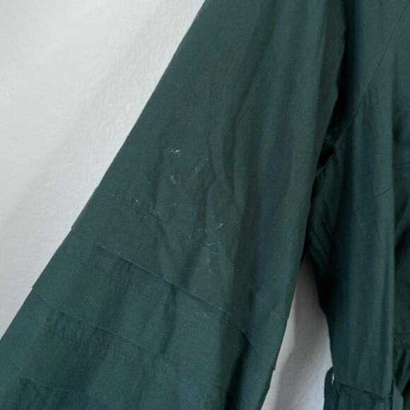 MADEWELL Petite Crinkle Poplin Wrap Mini Dress Dark Palm Green Size Small P PS - Picture 7 of 11